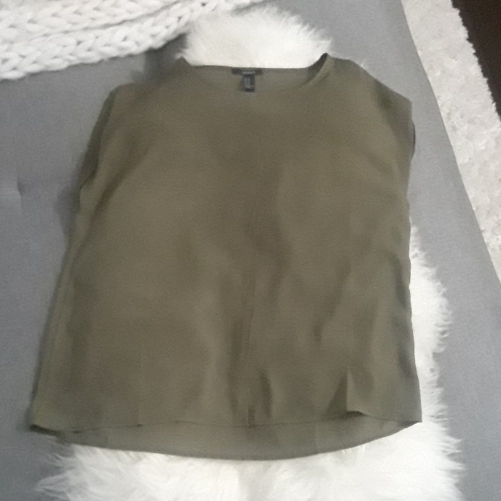 Short sleeve blouse - olive green
